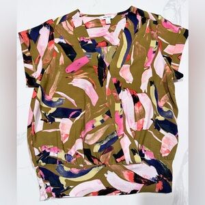 Nine West Multicolor Abstract Blouse